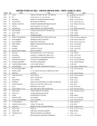 RSD 2021 MASTER LIST.Xlsx