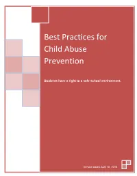 Best Practices for Child Abuse Prevention