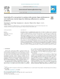Interleukin-25 Is Upregulated in Patients with Systemic Lupus