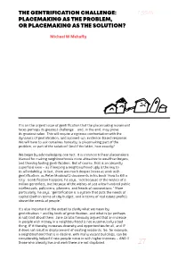 The Gentrification Challenge: Placemaking As