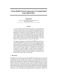 A Deep Belief Network Approach to Learning Depth from Optical Flow