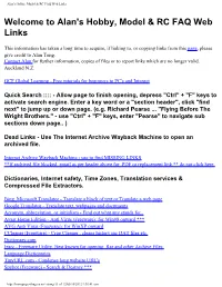 Alan's Hobby, Model & RC FAQ Web Links