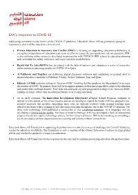EAA's Response to COVID-19