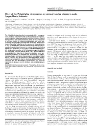 Effect of the Philadelphia Chromosome on Minimal Residual Disease In