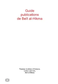 Guide Publications De Beït Al-Hikma