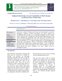 Indigenous Knowledge of Local Communities of Malwa Region on Soil and Water Conservation