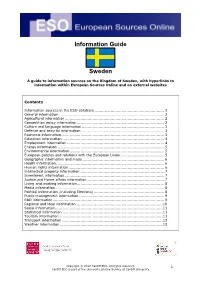 Information Guide Sweden