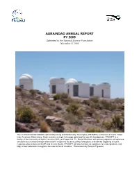 AURA/NOAO ANNUAL REPORT FY 2005 Submitted to the National Science Foundation November 9, 2005