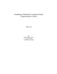 Evaluation of Search for Common Ground Programming in Liberia