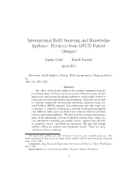 International R&D Sourcing and Knowledge Spillover