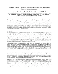 Machine Learning Approaches to Identify Nicknames from a Statewide Health Information Exchange