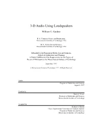 3-D Audio Using Loudspeakers