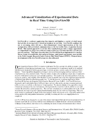 Advanced Visualization of Experimental Data in Real Time Using Liveview3d