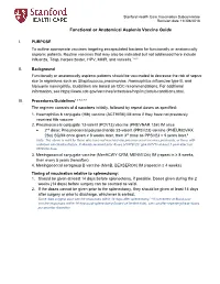 Asplenia Vaccination Guide