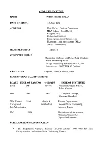 Curriculum Vitae Name