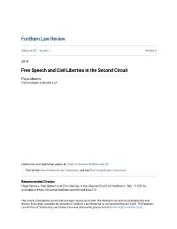 Free Speech and Civil Liberties in the Second Circuit