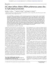 GC Skew Defines Distinct RNA Polymerase Pause Sites in Cpg Island Promoters
