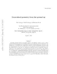 Generalised Geometry from the Ground Up