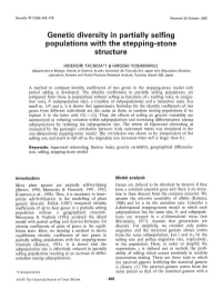 Genetic Diversity in Partially Selfing Populations with the Stepping-Stone Structure