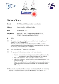 Notice of Race