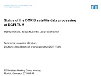 Status of the DORIS Satellite Data Processing at DGFI-TUM