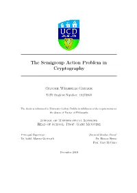 The Semigroup Action Problem in Cryptography