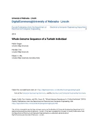 Whole Genome Sequence of a Turkish Individual