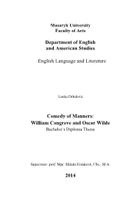 William Congreve and Oscar Wilde 2