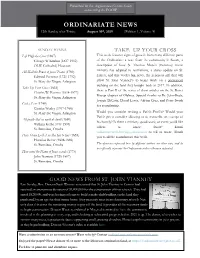 12Th Sunday After Trinity August 30Th, 2020 [Edition 1, Volume 9]