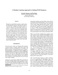 A Machine Learning Approach to Linking FOAF Instances