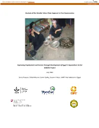 Analysis of the Retailer Value Chain Segment in Five Governorates Improving Employment and Income Through Development Of