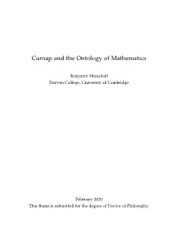 Carnap and the Ontology of Mathematics