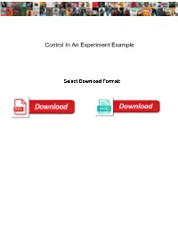 Control in an Experiment Example