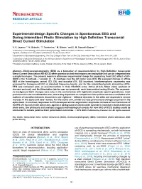Experimental-Design Specific Changes in Spontaneous EEG And