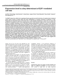Expression Level Is a Key Determinant of E2F1-Mediated Cell Fate