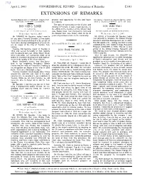 Extensions of Remarks E643 EXTENSIONS of REMARKS