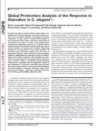 Global Proteomics Analysis of the Response to Starvation in C. Elegans*DS