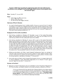 In the Event That the PRL Panel Decide That a Referred