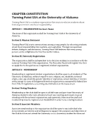 CHAPTER CONSTITUTION Turning Point USA at the University of Alabama