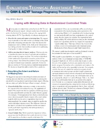 Coping with Missing Data in Randomized Controlled Trials