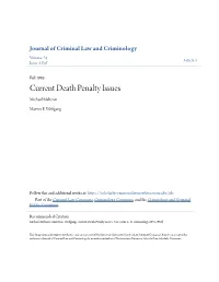 Current Death Penalty Issues Michael Meltsner