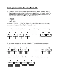Homework 1 Memory Solutions