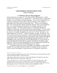 Legal Judgment and Moral Reservation Jeremy Waldron1