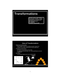 Linear Algebra / Transformations