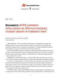 NYPD Gathered Intelligence on 250-Plus Mosques, Student Groups in Terrorist Hunt