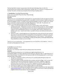 Of 13 the Axial Spa Public Comment Was Posted on the ACR Website