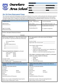 Out of Zone Enrolment Form