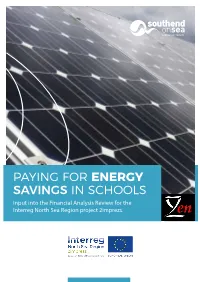 PAYING for ENERGY SAVINGS in SCHOOLS Input Into the Financial Analysis Review for the Interreg North Sea Region Project 2Imprezs