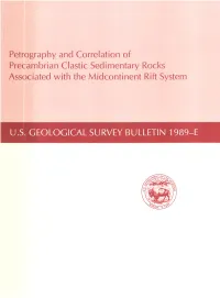 Petrography and Correlation of Precambrian Clastic Sedimentary Rocks Associated with the Midcontinent Rift System