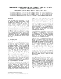 REENTRY BREAKUP RECORDER: SUMMARY of DATA for HTV3 and ATV-3 REENTRIES and FUTURE DIRECTIONS William H